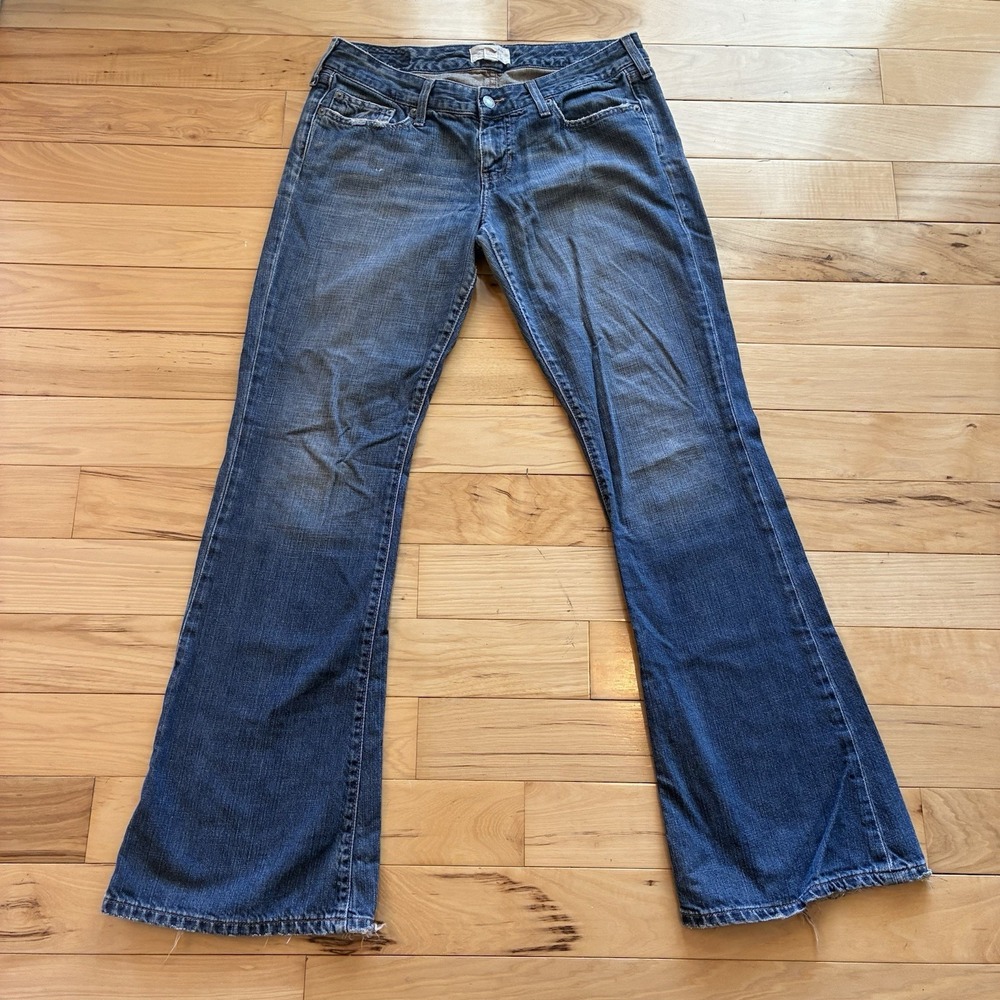 Y2K VTG Abercrombie & Fitch Low Rise Distressed Flare Jeans Women 6R 31x31